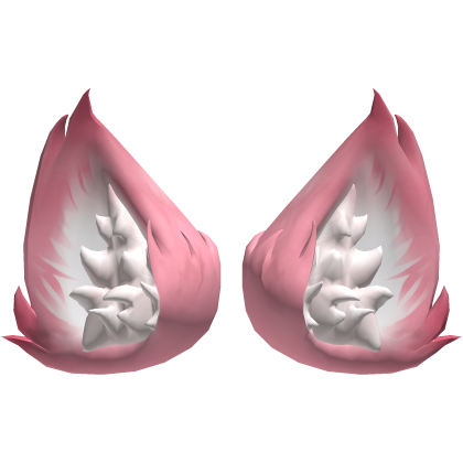 Big Fluffy Furry Cat Ears | Pink & White V1