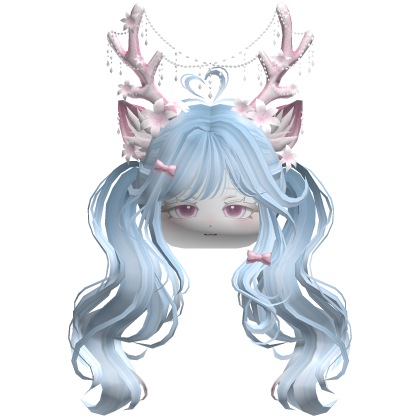 Ethereal Christmas Fairy Fawn Pigtails w/ Antlers
