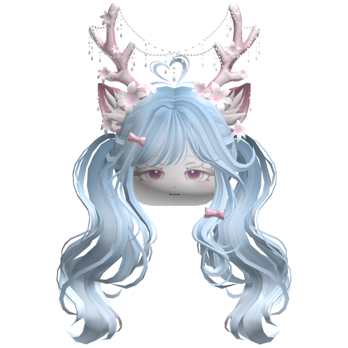 Ethereal Christmas Fairy Fawn Pigtails w/ Antlers