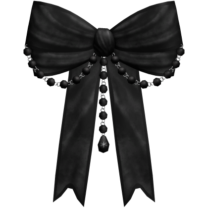 Black Hair Bow With Pendants Roblox item