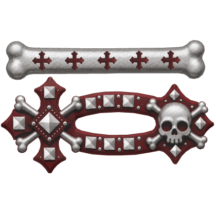 Red Vkei Bone Skull Studded Hairclip Roblox item
