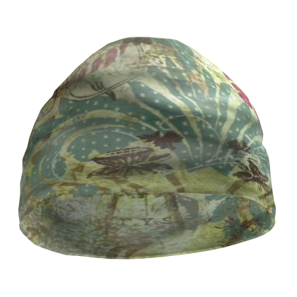 Floral Green Mori Kei Shouju Beanie Roblox item