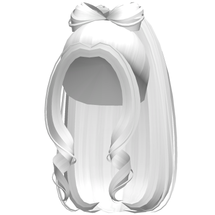 white high bow ponytail bangs hair Roblox item