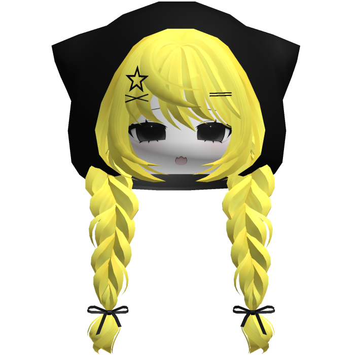 emo moe keri hair w anime girl face white yellow