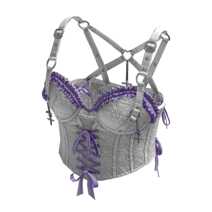 Gothic Coquette Corset Top (White)