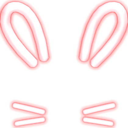 [EMISSIVE] Glowing Red Bunny Ear Face Filter