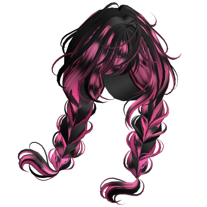 Half N' Half Wispy Windy Braids Pink Stripes