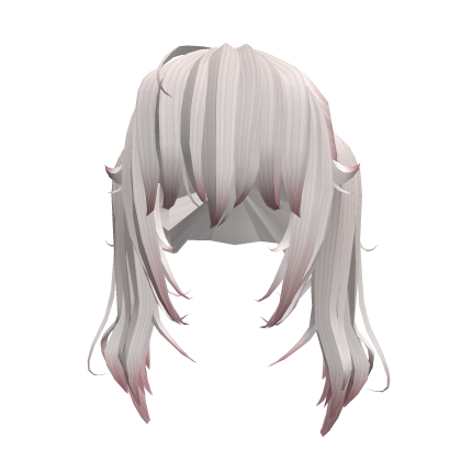 Long Messy Dolly Twintails - White / Red Tips Roblox item