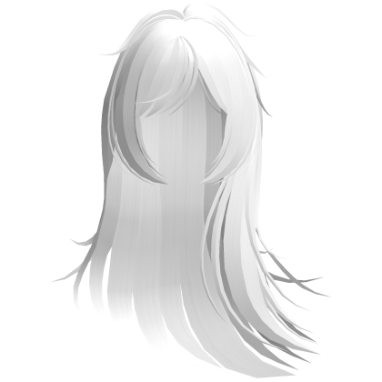 windy wispy long messy hair in white Roblox item