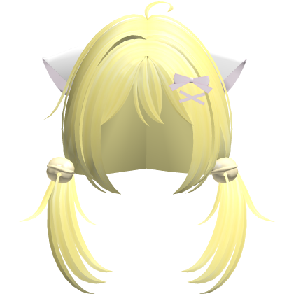 yellow playful nyanko cute pigtails