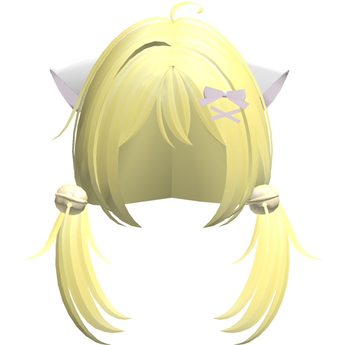 yellow playful nyanko cute pigtails
