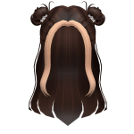 Kawaii cute brown and blonde bun hair