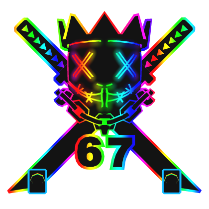 Cartoony Rainbow 67 Chain Necklace Mask Combo Roblox item