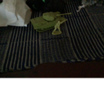 Green against tan