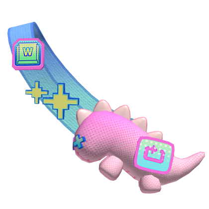 🦕 Retro arcade pink rgb gamer button dino bag  Roblox item