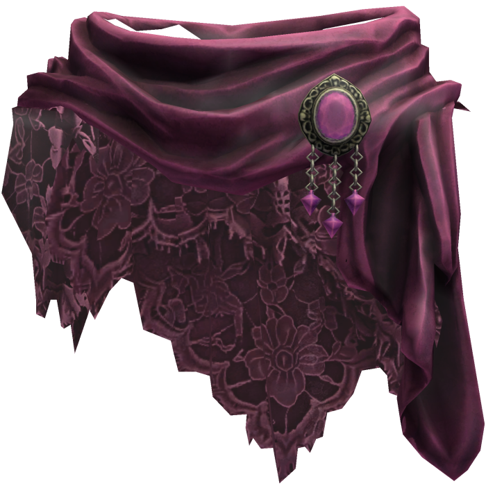 Burgundy Lace Scarf with Brooch