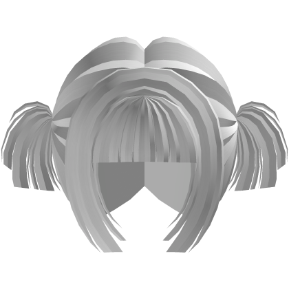 White Kawaii Moe Blunt Mini Pigtails  𖹭 .ᐟ Roblox item