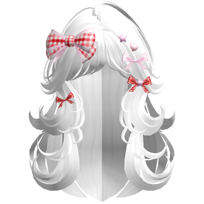 Fluffy Sweetheart Valentine Hair in White Roblox item