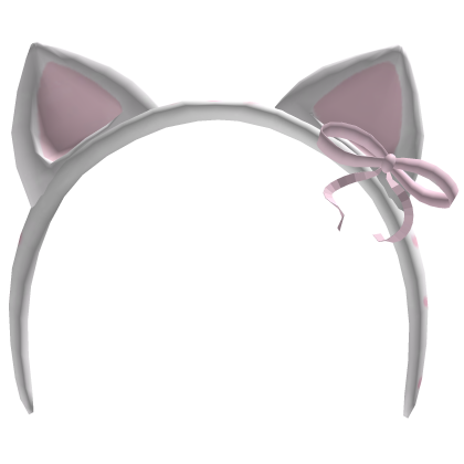 Kawaii White Cat Ears Headband with Bow