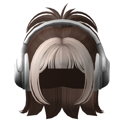 Y2K Popstar Ponytail with Headphones Brown Blonde Roblox item