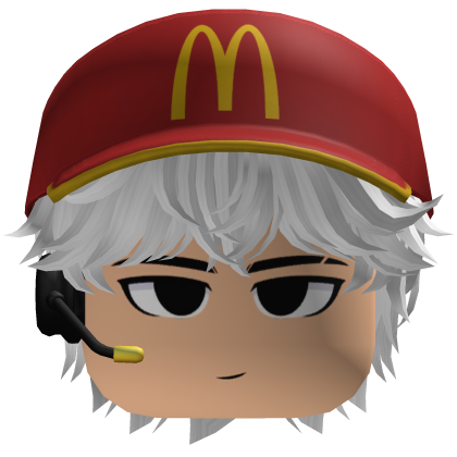 Messy Curly Hair w/ McDonalds Worker Hat Roblox item