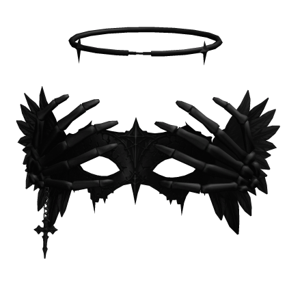 Black Angelic Mask w/ Skeleton Hands & Halo