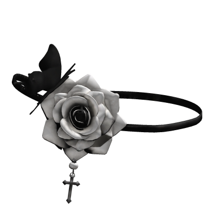 White Gothic Rose Headband
