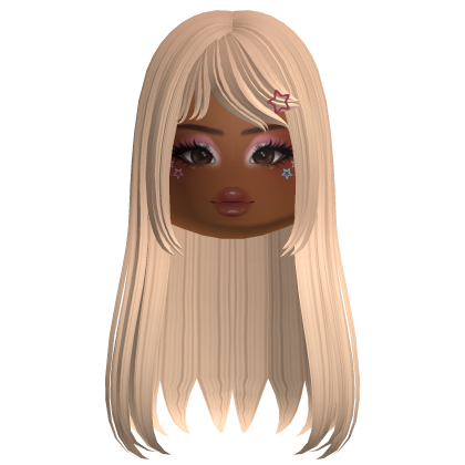 Gyaru Kawaii Hair w/ Makeup Face (Black) Roblox item
