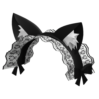 Cute Elegant Black Kitty Maid Headdress Roblox item