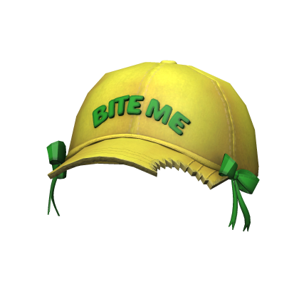 Trendy Yellow/Green "BITE ME" Cap with Bows