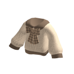 🍀Oversized Knitted Sweater w Bow (Brown)