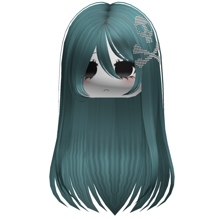 Straight Emo Moe Skull Hair Teal