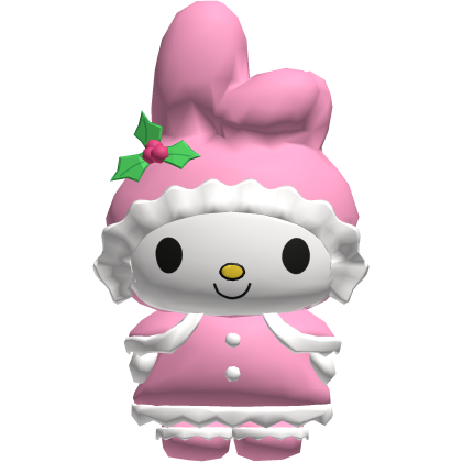 Pink Christmas My Melody Bunny Backpack Plush