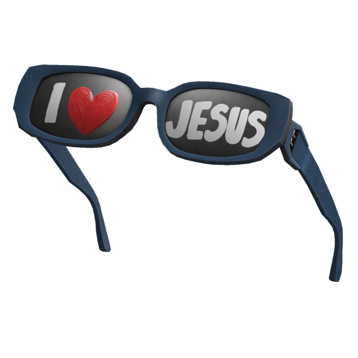 Blue 'I Heart Jesus' Raised Sunglasses