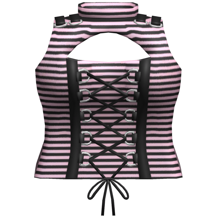 Striped Gothic Corset Pink