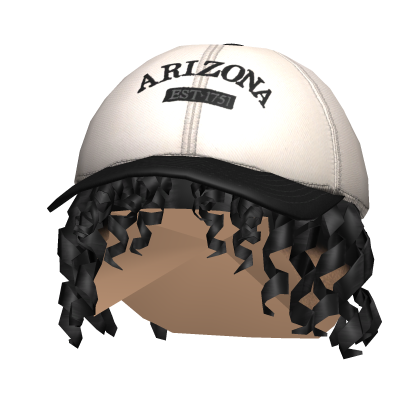 Black Curly Hair w/Cap (White & Black) Roblox item