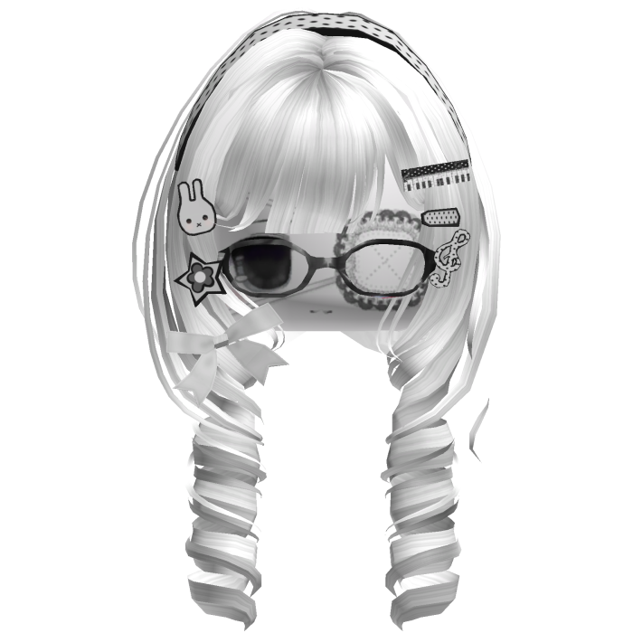 ♡ Moe Cutesy Curly Hair W/ Moe Face (White)