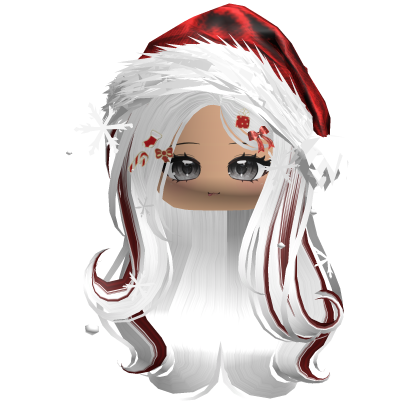 Lush Gentle Swirls w/Santa Hat (White&Red)