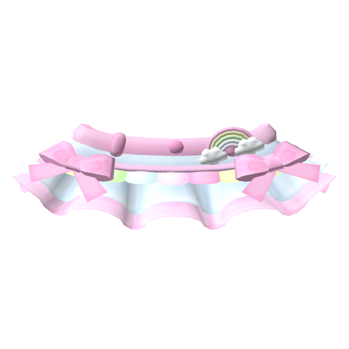 ♡ pastel rainbow pink jean skirt 🌈
