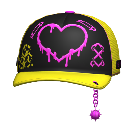 Scene Y2K Rave Chain Spiked Cap (Yellow & Purple) Roblox item