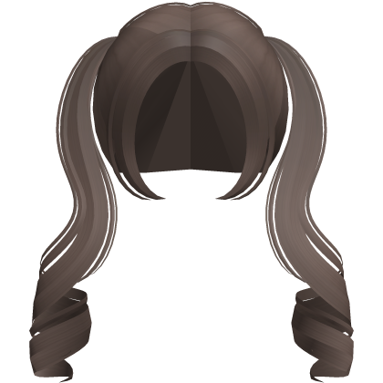♡ kawaii long light brown curly pigtails