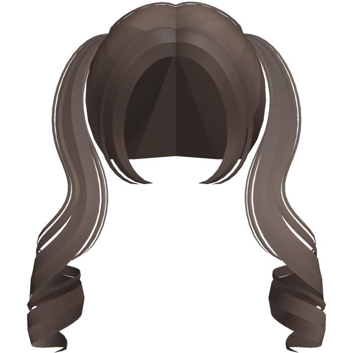 ♡ kawaii long light brown curly pigtails