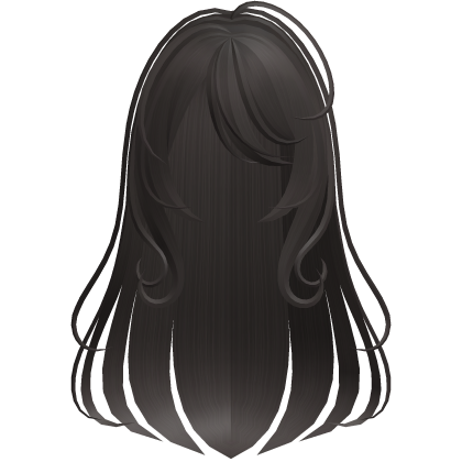 cute long wispy soft anime hair dark brown Roblox item