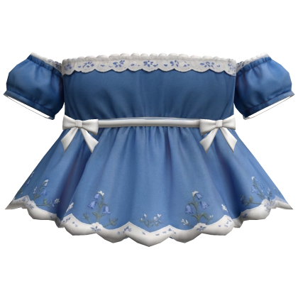 Navy Puff Sleeve Ruffle Top