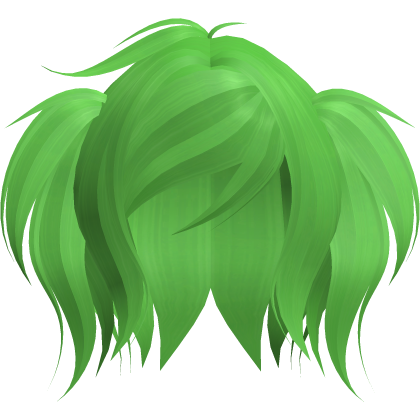 cute emo short fluffy moe pigtails in green