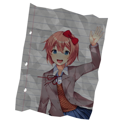 sayori ddlc tsundere hmph blushing paper drawing Roblox item