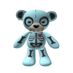[DONT TALK: in 1 hour] Spooky Bear Skeleton Cyan