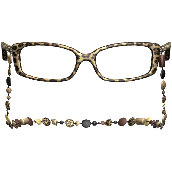 Retro Gyaru Button Beads Glasses Leopard Brown