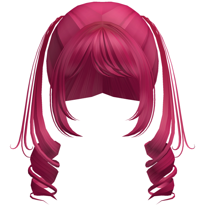 Cute Swirly Half-Up Pigtails (Hot Pink)