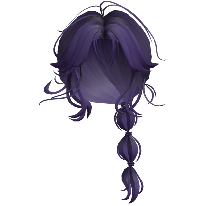 Side Bubble Braid Hair - Purple